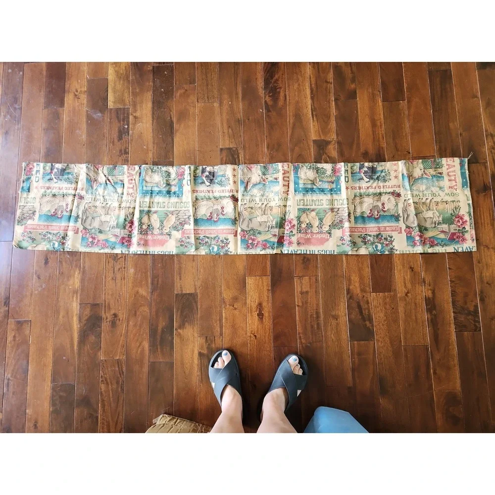 Vtg Fabric Valance Country Farm Cow Pig Cottagecore Joann Kessler 69